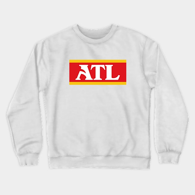 ATL Retro Font - Whiteq Crewneck Sweatshirt by KFig21